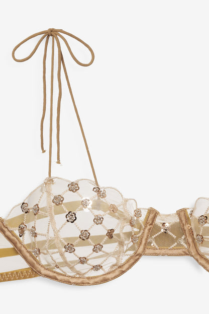 Dazzle Me Underwire Bra Gold - For Love & Lemons