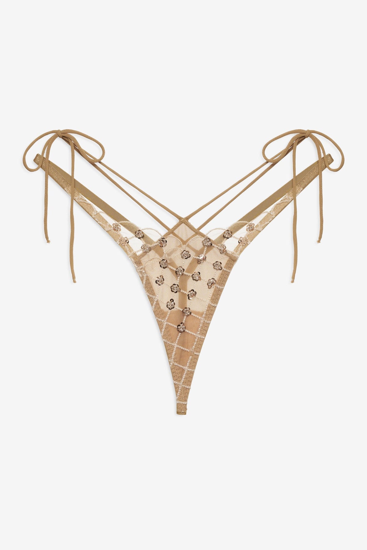 Dazzle Me Thong Panty Gold - For Love & Lemons