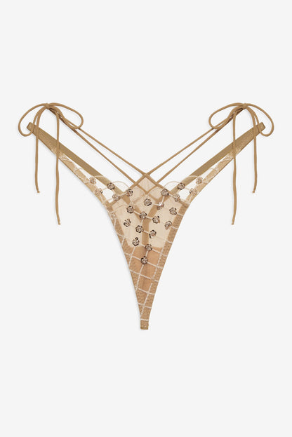 Dazzle Me Thong Panty Gold - For Love & Lemons