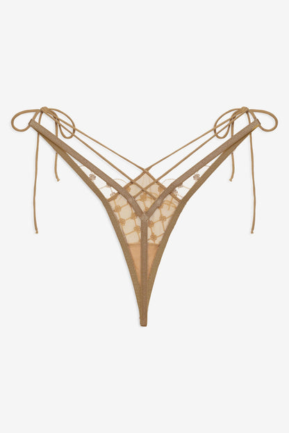 Dazzle Me Thong Panty Gold - For Love & Lemons