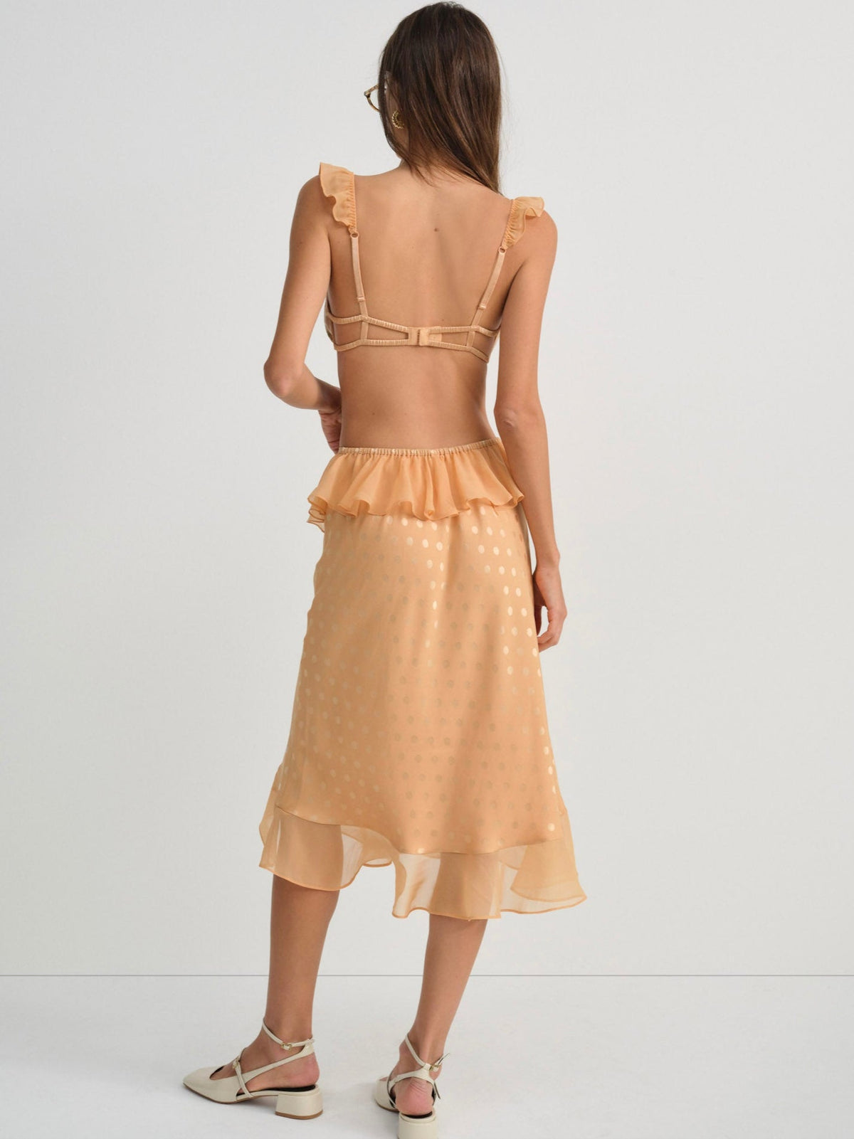 Glimmer Rosebud Midi Skirt Rose Gold - For Love & Lemons