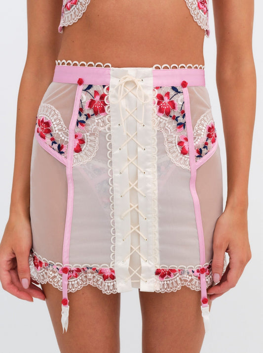 Festival Rose Skirt Ivory - For Love & Lemons