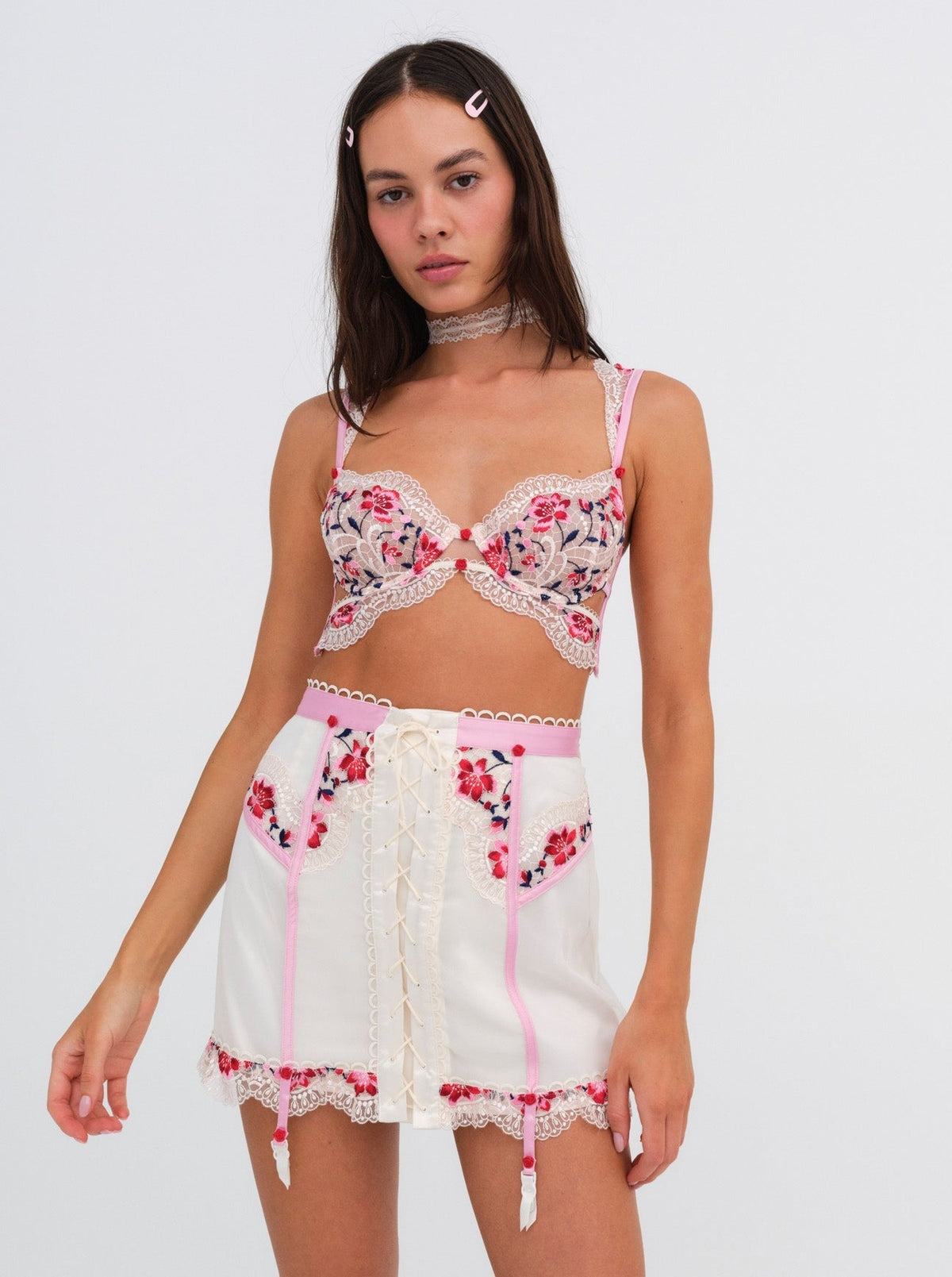 Festival Rose Skirt Ivory - For Love & Lemons