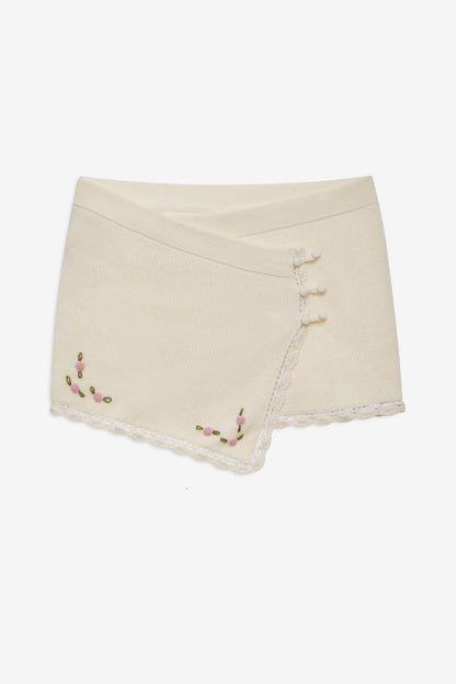 Pheobe Knit Mini Skirt Cream - For Love & Lemons