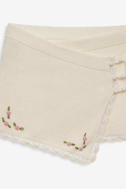 Pheobe Knit Mini Skirt Cream - For Love & Lemons