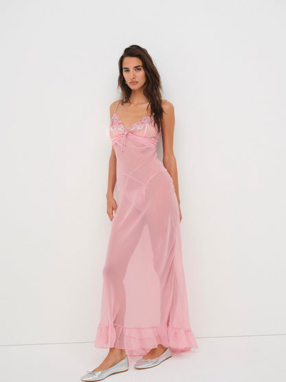 Kristi Maxi Slip Dress Mauve - For Love & Lemons