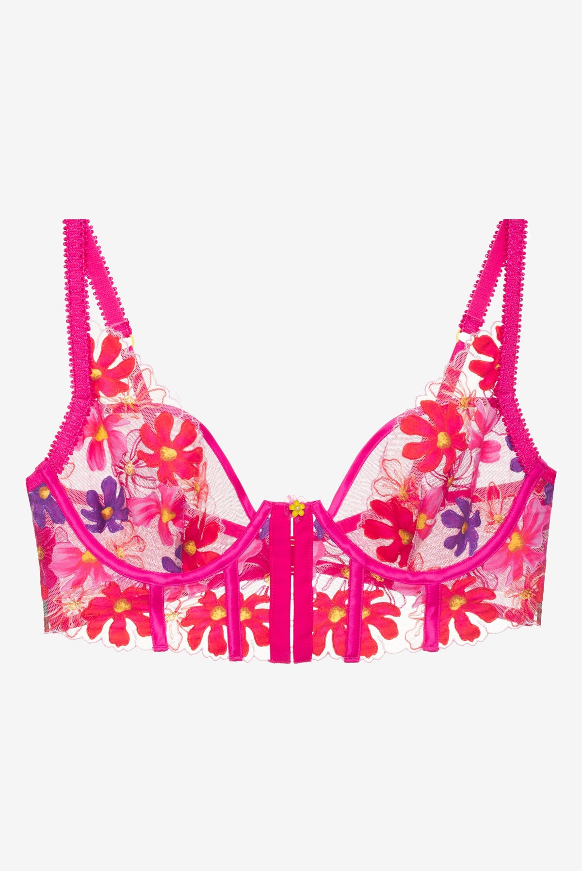 Anemone Floral Underwire Bra Pink - For Love & Lemons