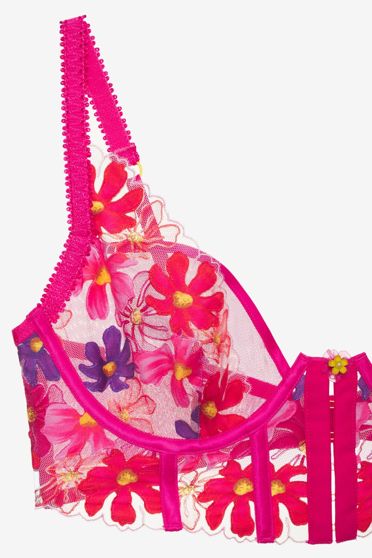 Anemone Floral Underwire Bra Pink - For Love & Lemons