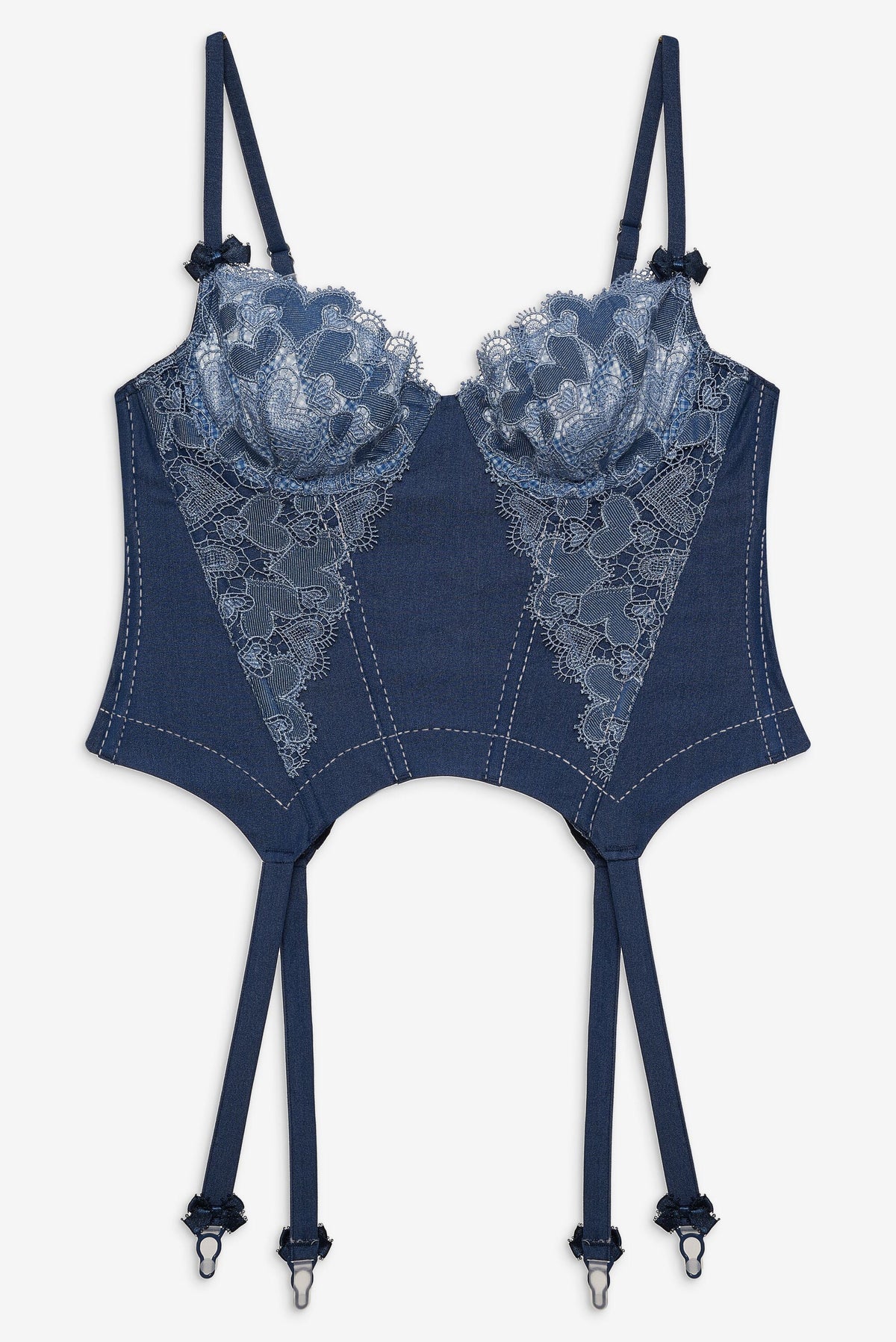 Denim Hearts Bustier Blue - For Love & Lemons