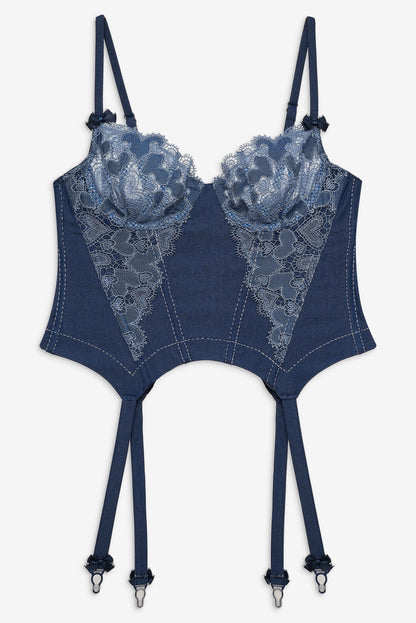 Denim Hearts Bustier Blue - For Love & Lemons
