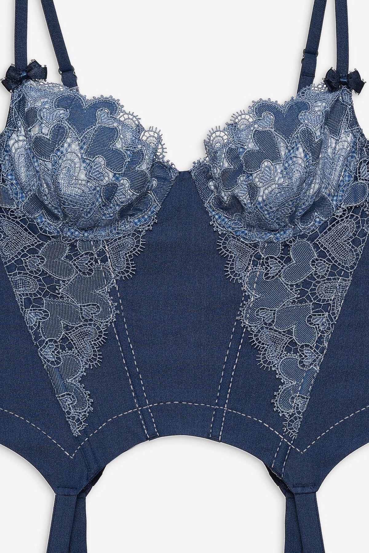 Denim Hearts Bustier Blue - For Love & Lemons