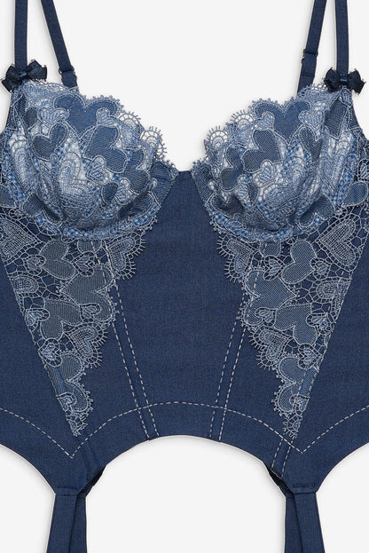 Denim Hearts Bustier Blue - For Love & Lemons