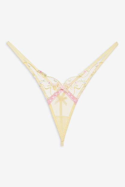 Sunny Bouquet Thong Panty Multi Yellow - For Love & Lemons