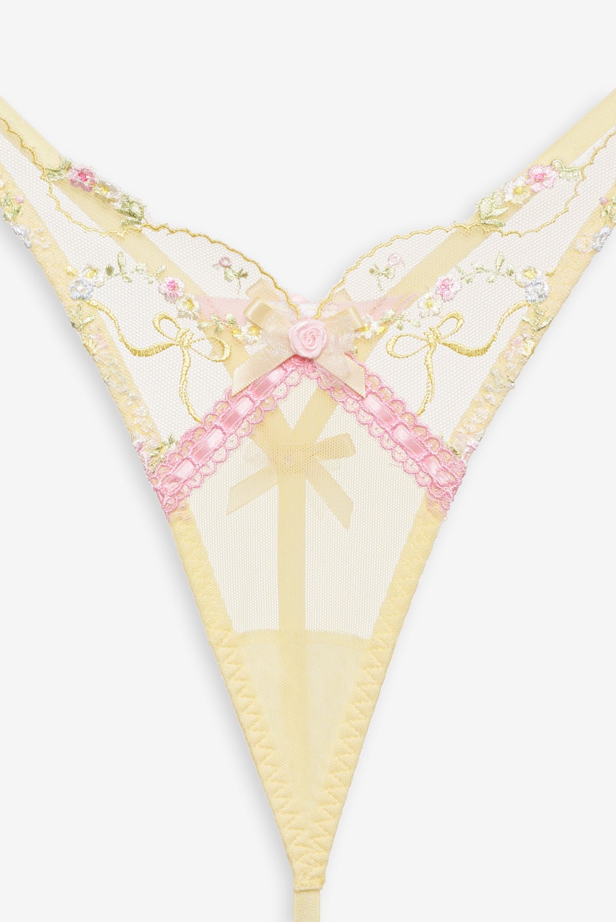 Sunny Bouquet Thong Panty Multi Yellow - For Love & Lemons