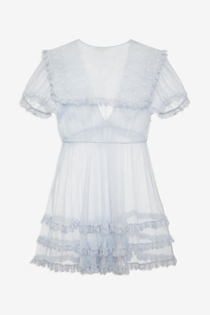 Organza Hearts Babydoll Slip Dress Baby Blue - For Love & Lemons