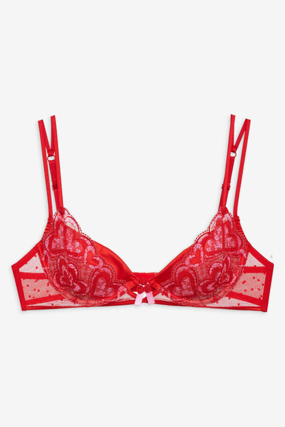 Heartbeat Underwire Bra Red - For Love & Lemons
