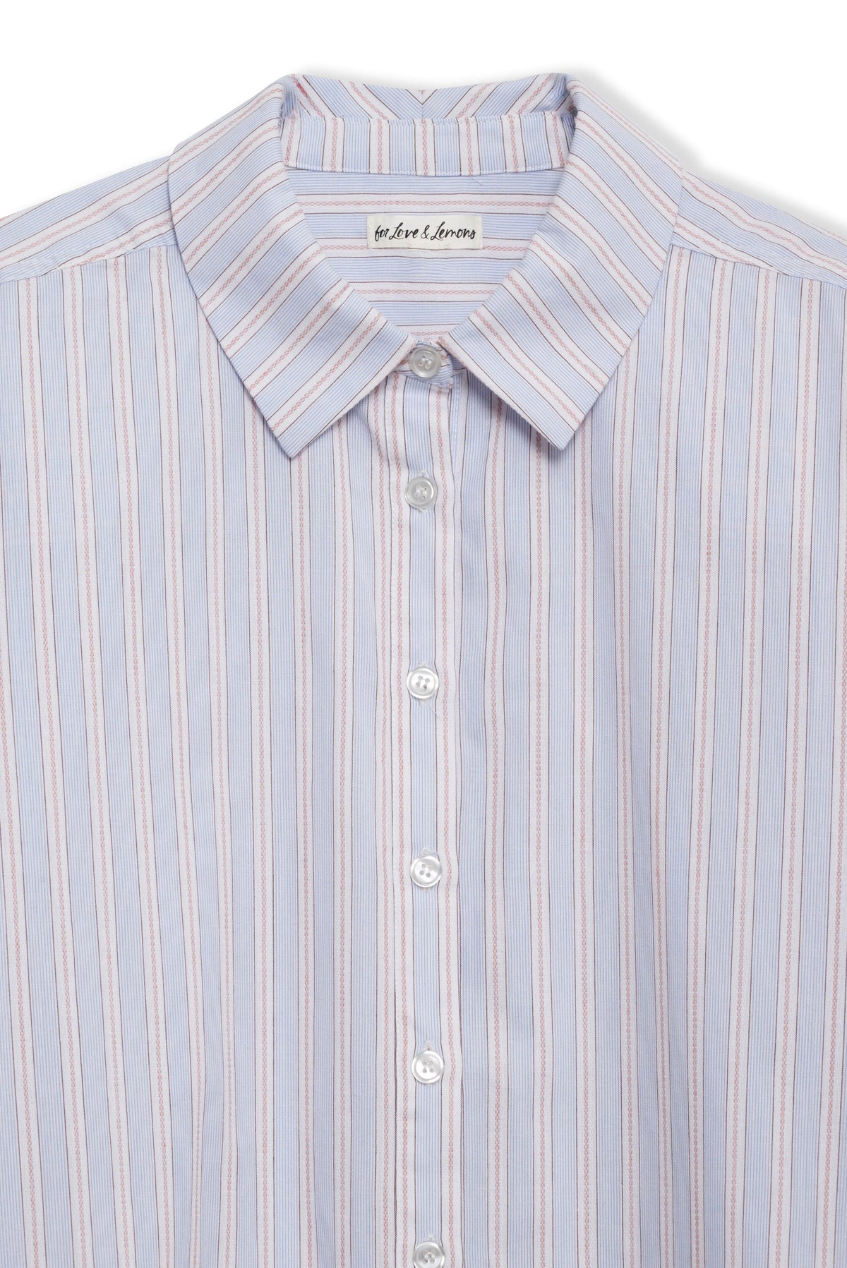 Lakeside Stripe Button Down Top Blue - For Love & Lemons