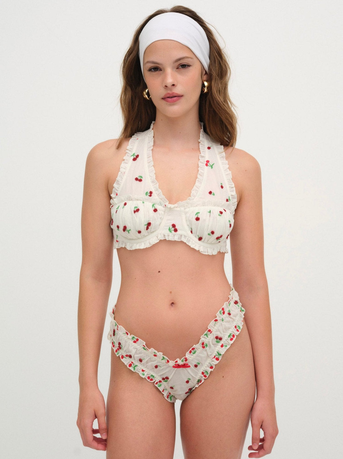 Beaded Cherries Underwire Bra Red - For Love & Lemons