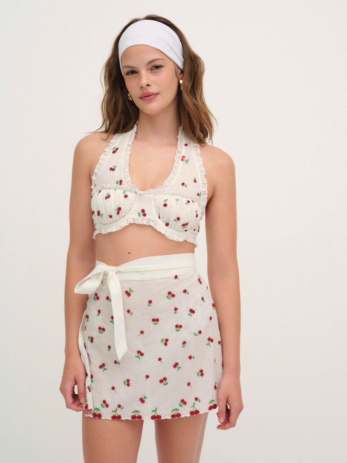 Beaded Cherries Underwire Bra Red - For Love & Lemons