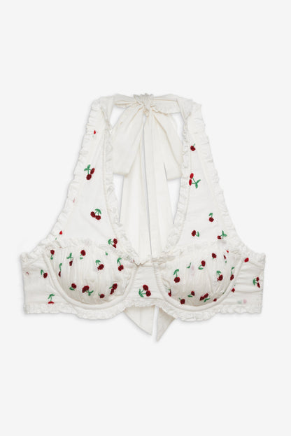 Beaded Cherries Underwire Bra Red - For Love & Lemons