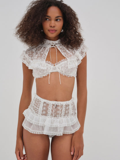 Layer Cake Chiffon Panty White - For Love & Lemons