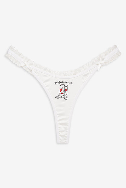 Bachelorette Thong Panty Pack White - For Love & Lemons
