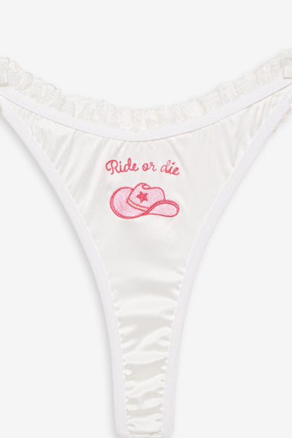 Bachelorette Thong Panty Pack White - For Love & Lemons