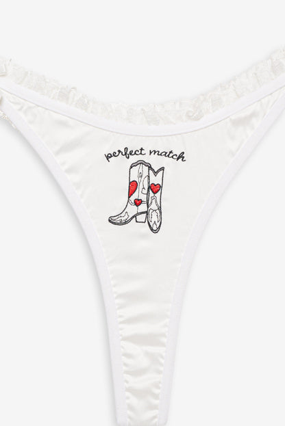Bachelorette Thong Panty Pack White - For Love & Lemons
