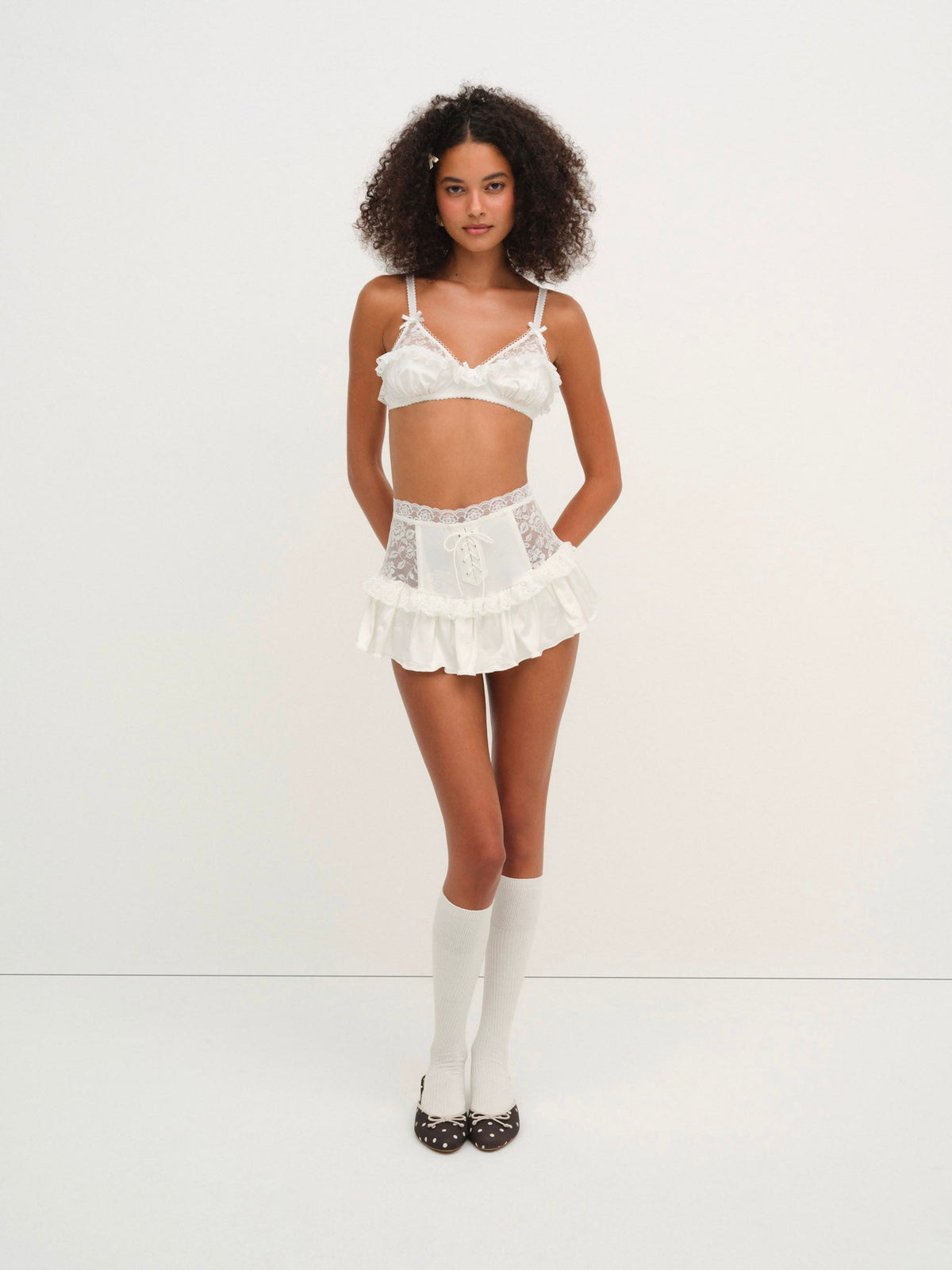 Lana Corset Skirt White - For Love & Lemons