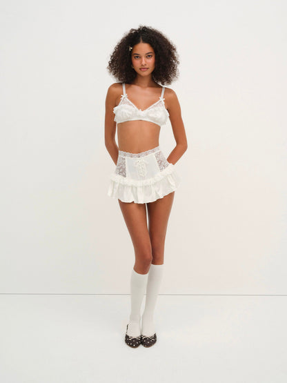 Lana Corset Skirt White - For Love & Lemons