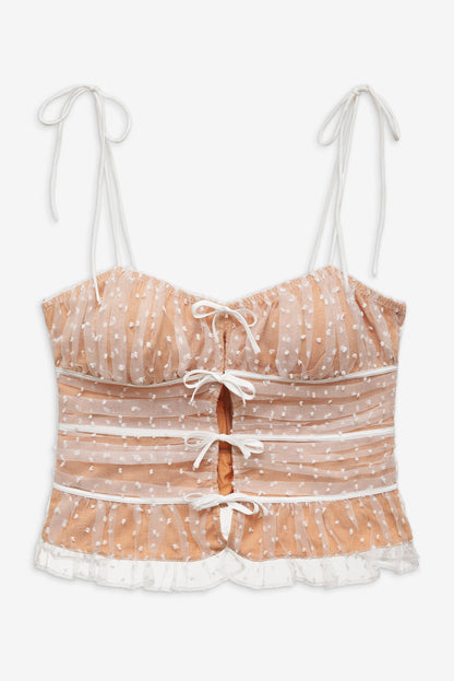 Devon Dot Bustier White - For Love & Lemons