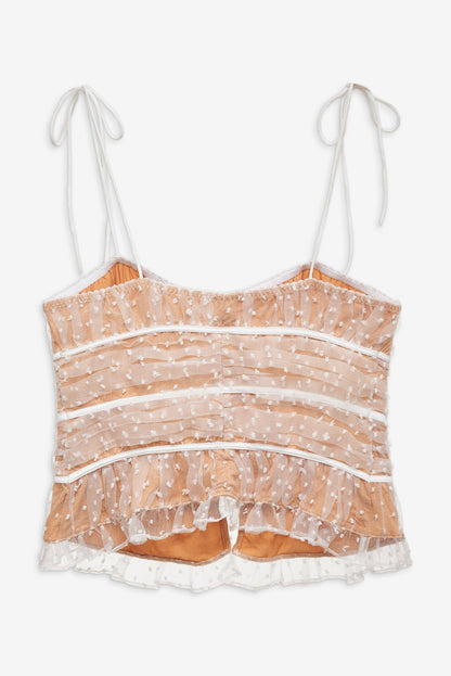 Devon Dot Bustier White - For Love & Lemons