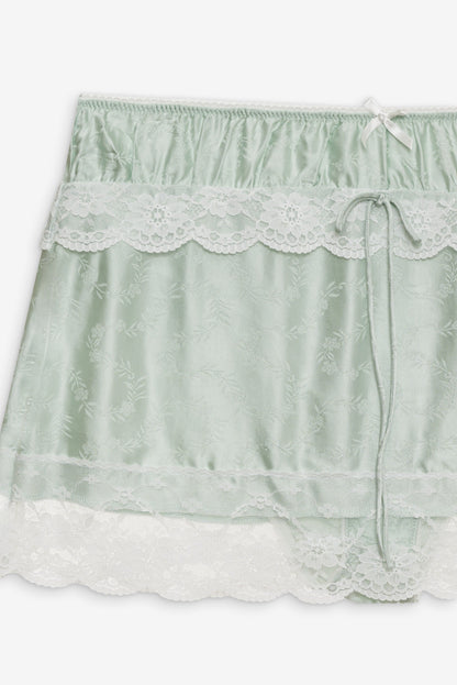 Mint Twist Jacquard Mini Skirt Mint - For Love & Lemons