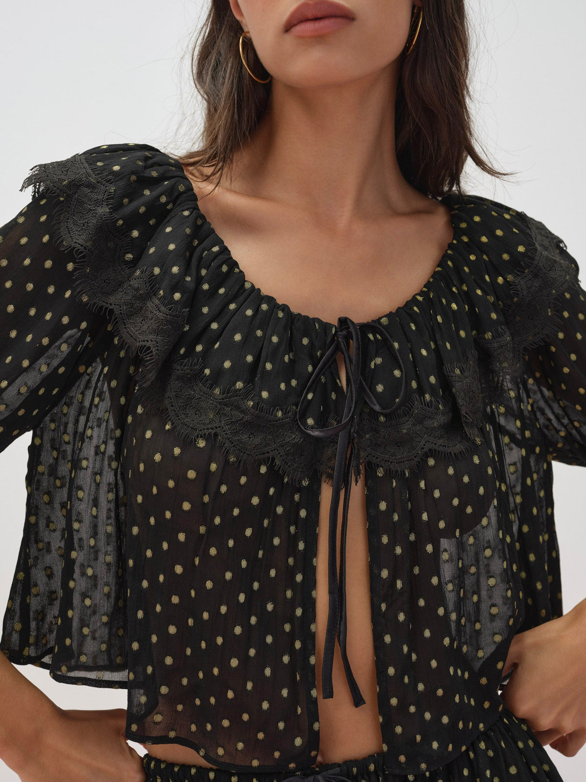 Liz Lurex Dot Top Black - For Love & Lemons