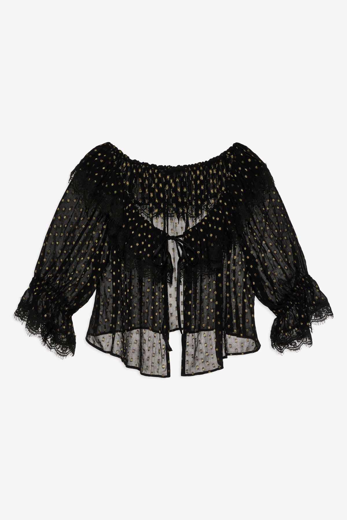 Liz Lurex Dot Top Black - For Love & Lemons