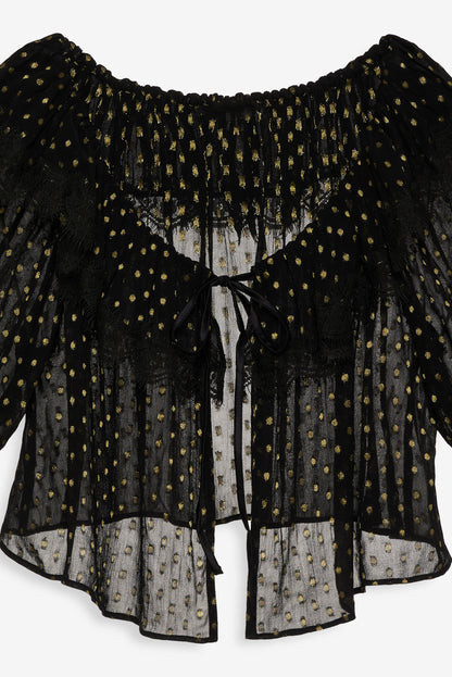 Liz Lurex Dot Top Black - For Love & Lemons