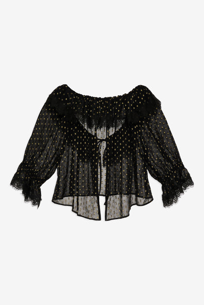 Liz Lurex Dot Top Black - For Love & Lemons