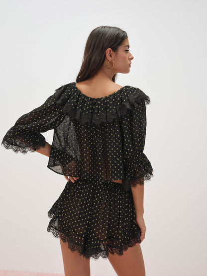 Liz Lurex Dot Short Black - For Love & Lemons