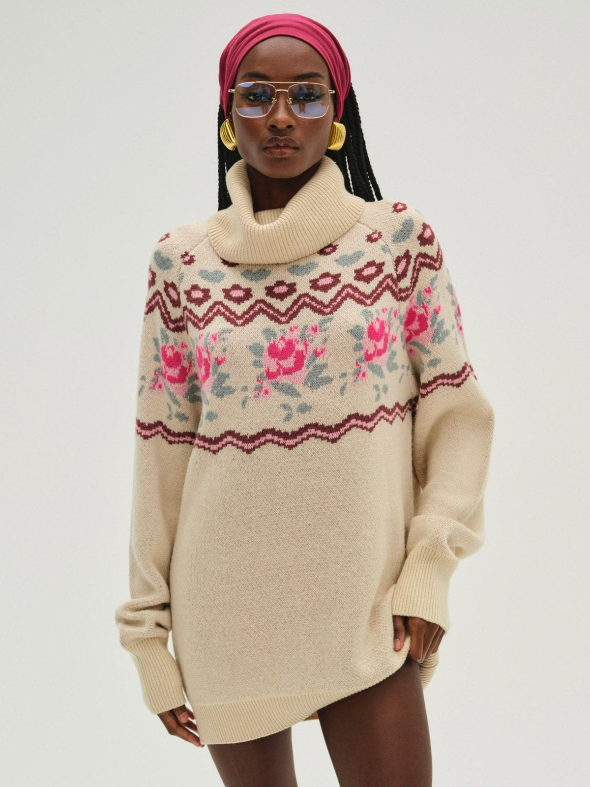 Ski Lodge Oversized Sweater Cream - For Love & Lemons