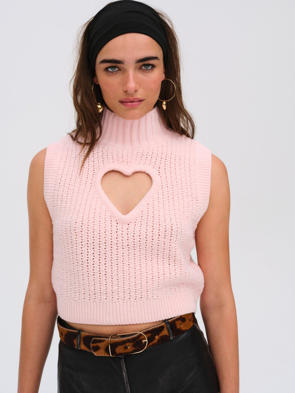 Rebecca Heart Sweater Vest Pink - For Love & Lemons