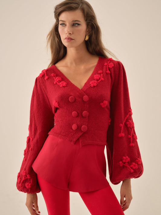 Adalyn Cardigan Red - For Love & Lemons