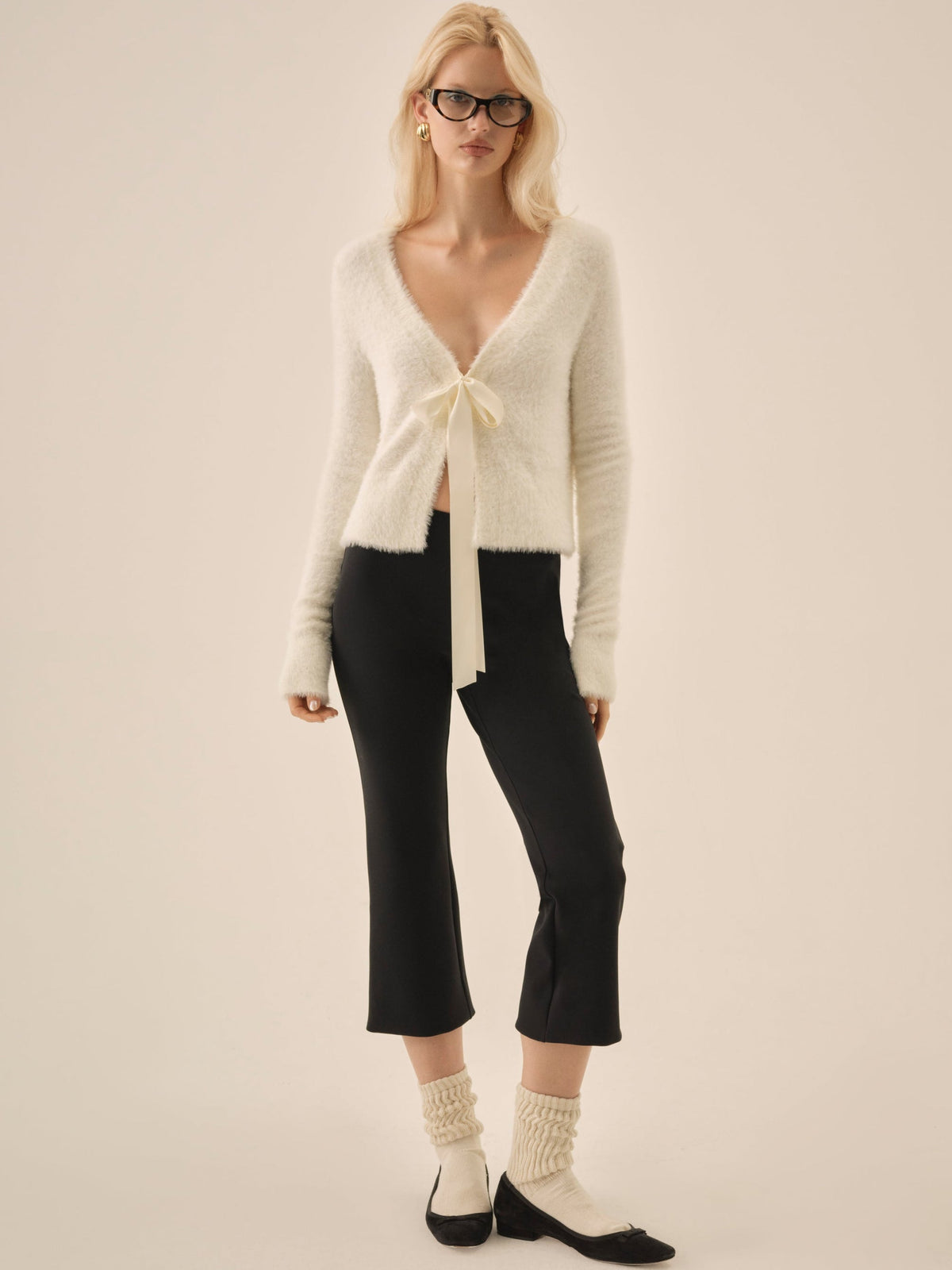 Tayla Knit Cardigan Cream - For Love & Lemons