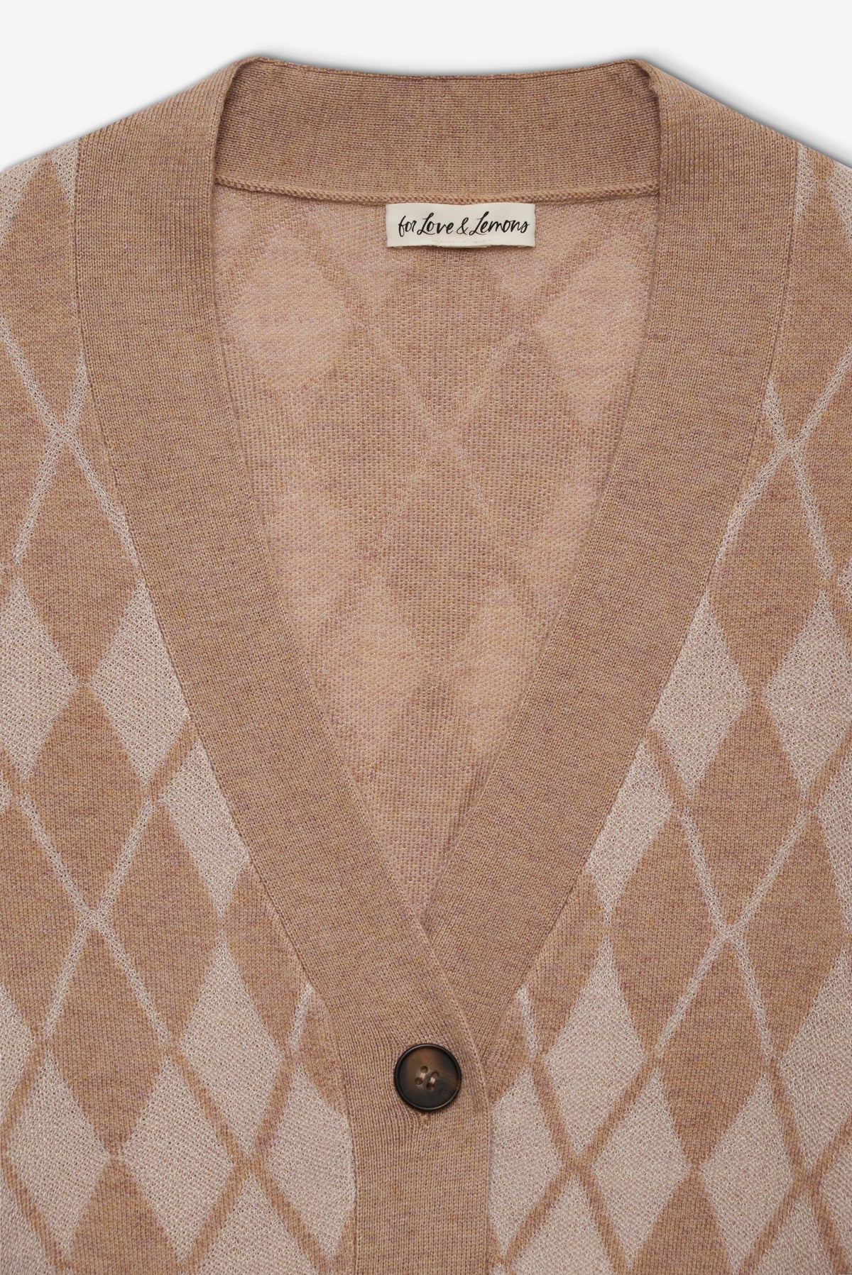 Cassidy Argyle Cardigan Brown - For Love & Lemons