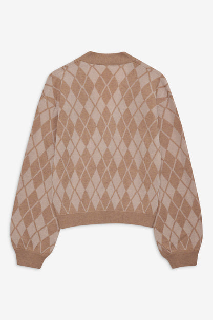 Cassidy Argyle Cardigan Brown - For Love & Lemons