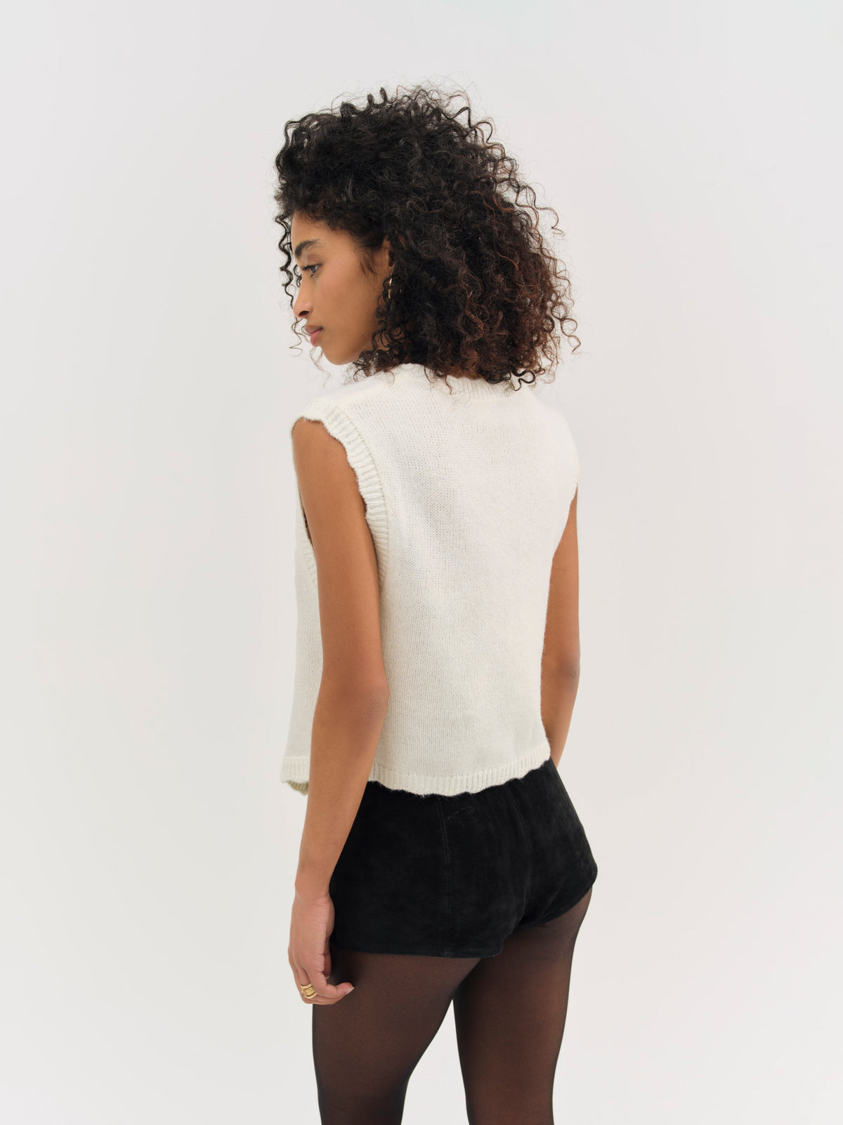 Molly Embroidered Sweater Vest Cream - For Love & Lemons