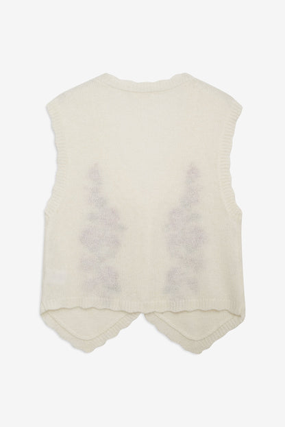 Molly Embroidered Sweater Vest Cream - For Love & Lemons
