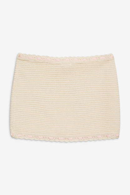 Kelsey Crochet Mini Skirt Cream - For Love & Lemons