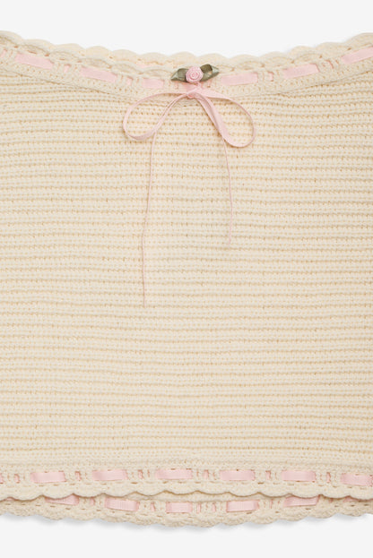 Kelsey Crochet Mini Skirt Cream - For Love & Lemons