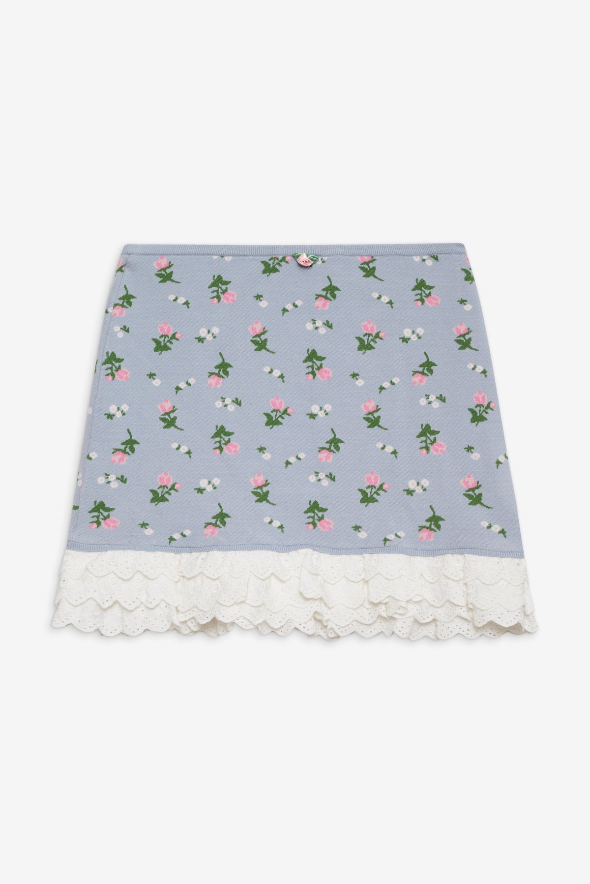 Amalia Knit Mini Skirt Blue - For Love & Lemons
