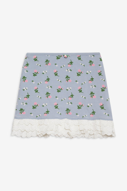 Amalia Knit Mini Skirt Blue - For Love & Lemons